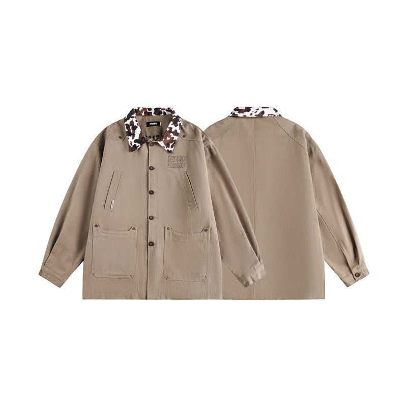 Unisex Overshirt in Utility Workstyle with faux fur collar and large flap pockets Mune Fashion