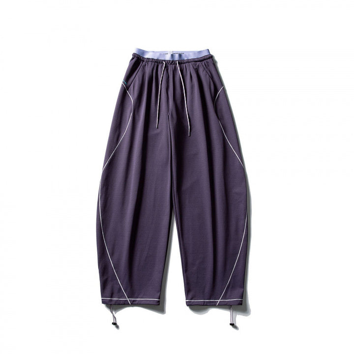 Unisex Wide Tech Jogging Pants with Drawstring, Contrast Seams and Adjustable Hem Mune Fashion