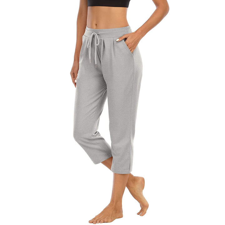 Women's comfortable lounge pants with high waist, drawstring, side pockets, and light stretch. Mune Fashion