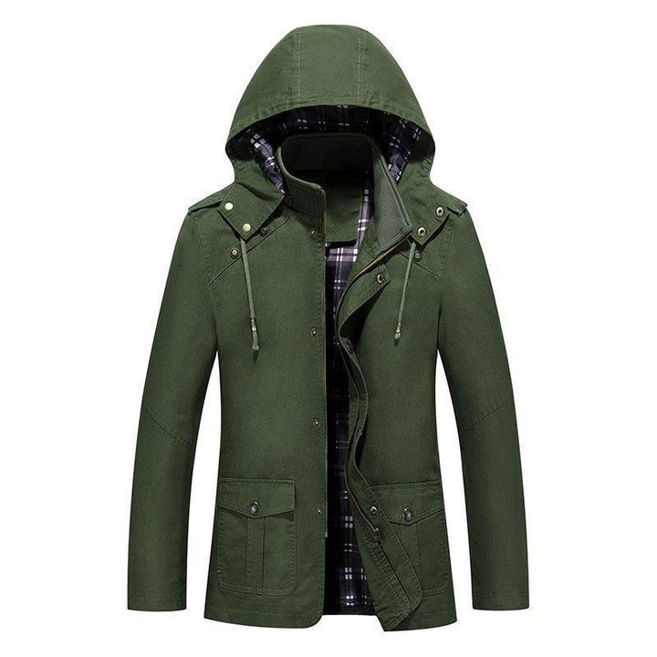 Men's Lightweight Hooded Parka with Checked Lining and Multi-Functional Pockets Mune Fashion