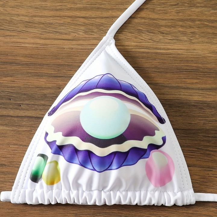 Ladies triangle bikini with playful shell design Mune Fashion