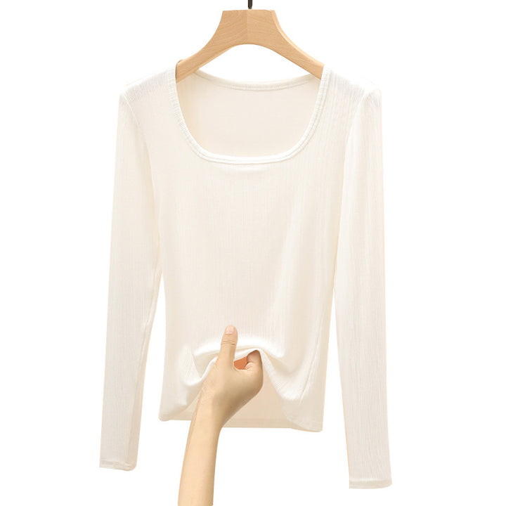 Women's Long Sleeve Ribbed Shirt Mune Fashion
