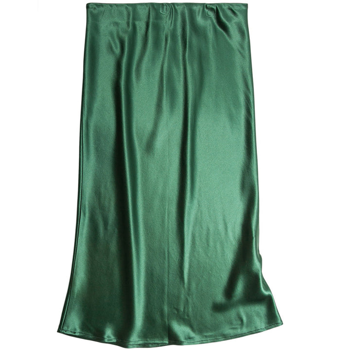 Women's Elegant Satin Midi Skirt Mune Fashion