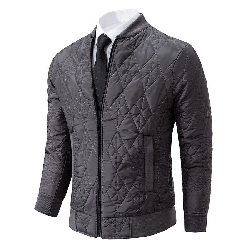Men's quilted bomber jacket with diamond stitching and warming thermal lining Mune Fashion