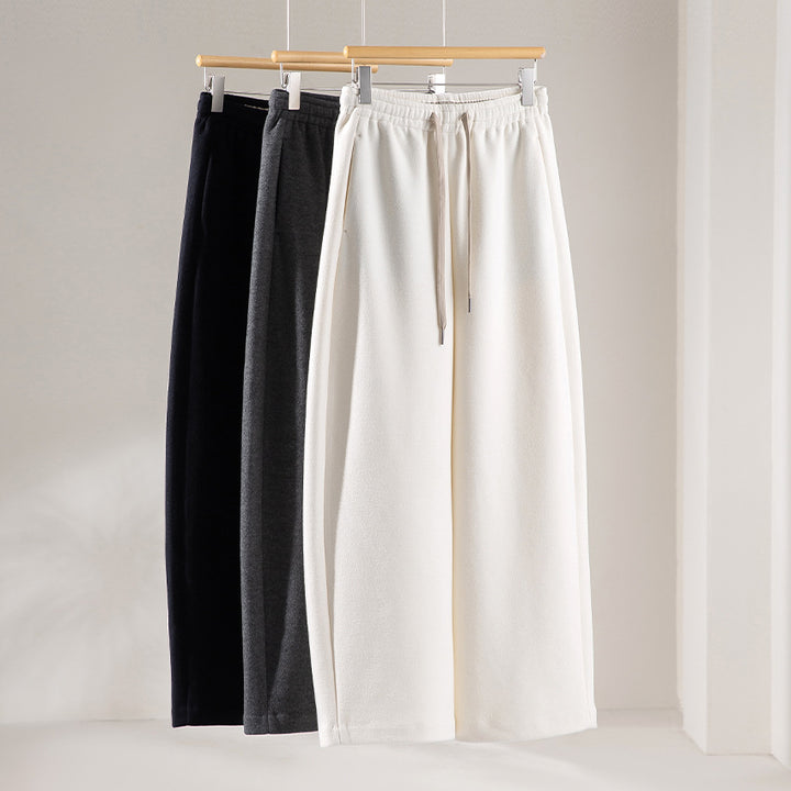 Women's Loose Sweatpants with Elastic Waistband, Drawstring and Side Pockets Mune Fashion