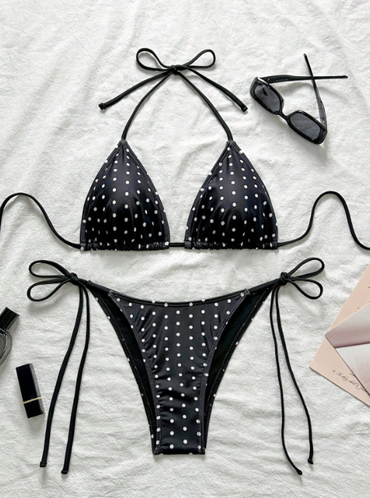 Women's triangle bikini with playful polka dot design and adjustable straps Mune Fashion
