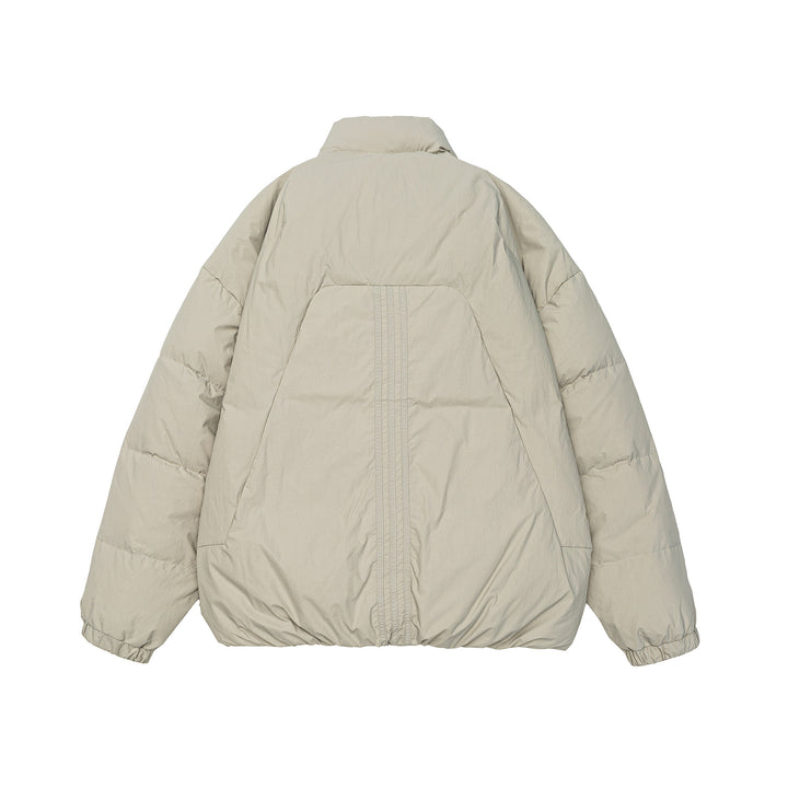 Women's Voluminous Padded Jacket with High Stand Collar and Windproof Front Flap Mune Fashion