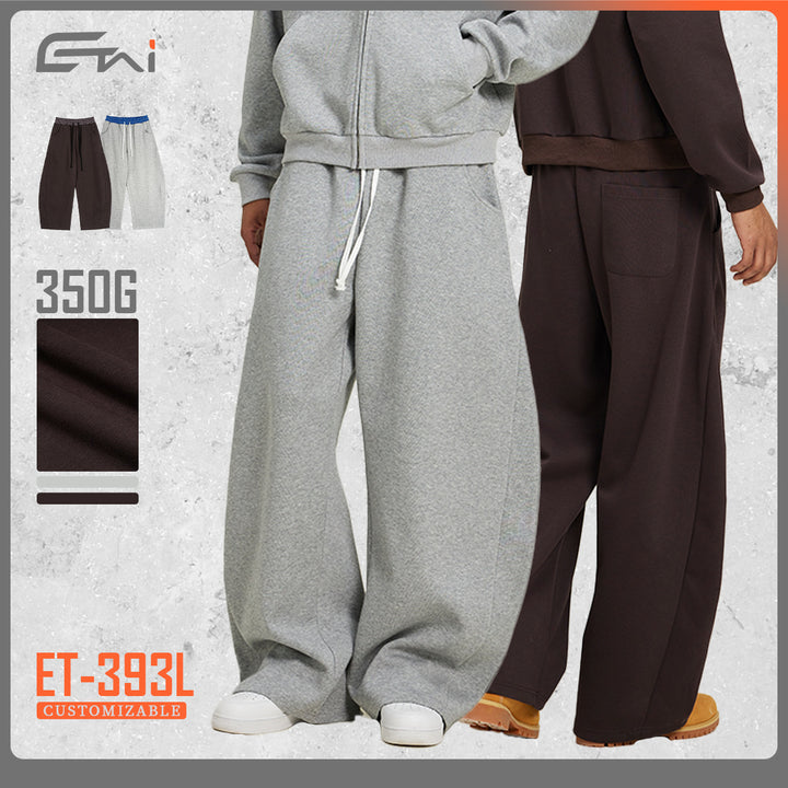 Women's Loose Cropped Sweatpants with Drop Crotch, Drawstring and Contrasting Waistband Mune Fashion