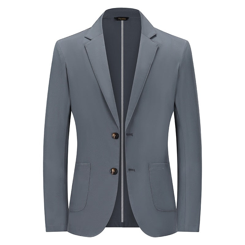 Men's Modern Slim-Fit Blazer with Narrow Lapel and Patch Pockets Mune Fashion