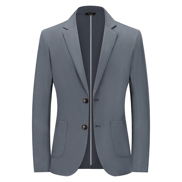Men's Modern Slim-Fit Blazer with Narrow Lapel and Patch Pockets Mune Fashion