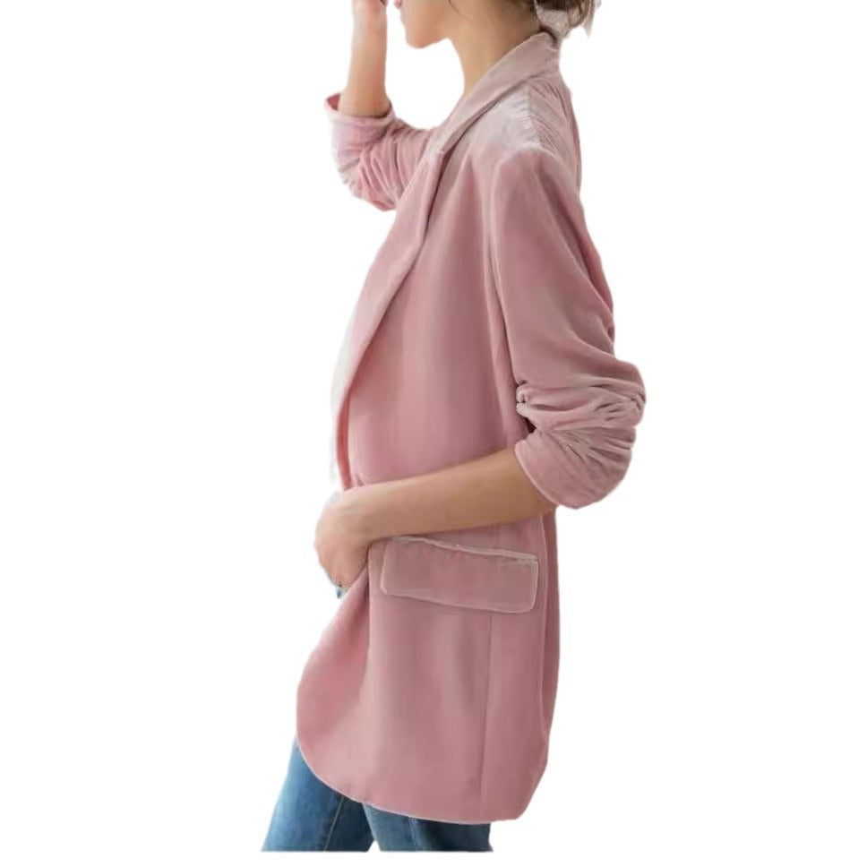 Ladies Elegant Velvet Blazer Mune Fashion