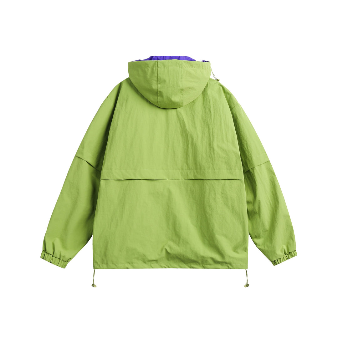 Unisex Technical Oversize Anorak with Hood, Zipper Details and Kangaroo Pocket Mune Fashion