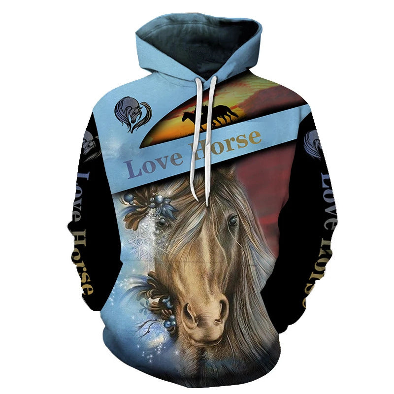 Unisex Hoodie with Creative Wolf Design Mune Fashion