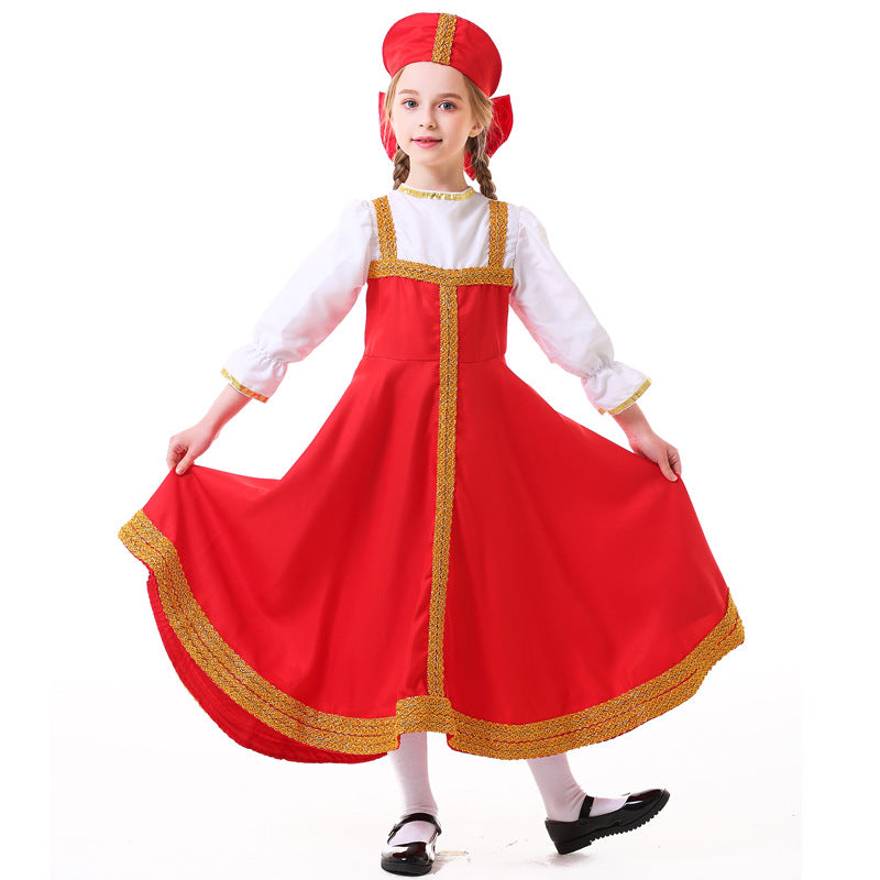 Girls Fairy Tale Costume with Golden Hem Mune Fashion