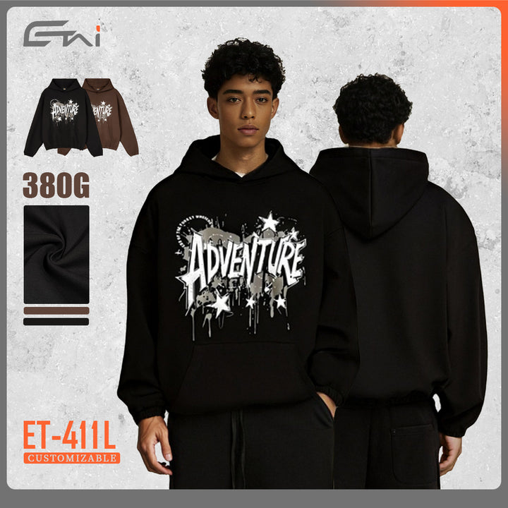 Unisex Oversized Hoodie with large graphic print, kangaroo pocket and elastic hem Mune Fashion