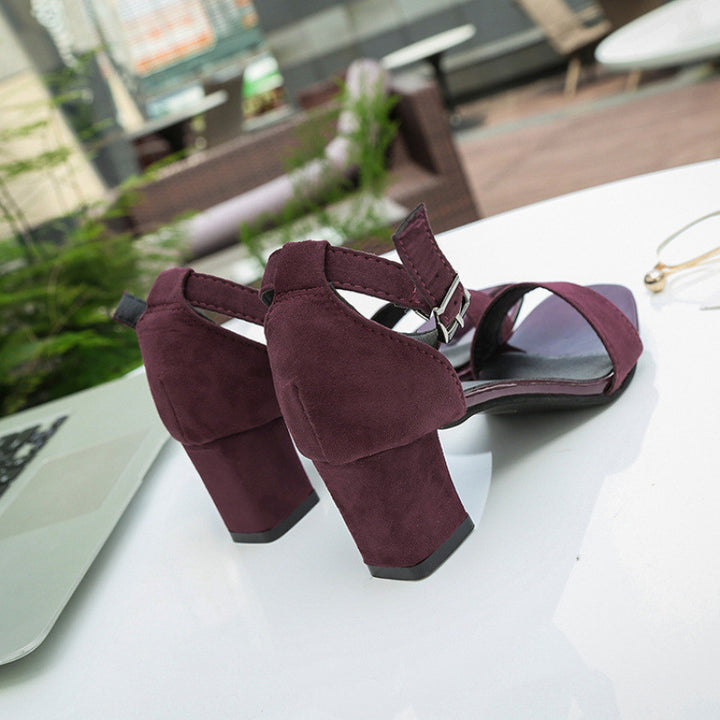 Women's block heel sandal with ankle strap and suede detail Mune Fashion