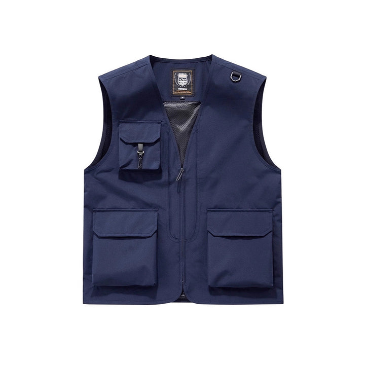 Unisex Multi-pocket Utility Vest with Mesh Lining, D-Ring, and Durable Exterior Pockets Mune Fashion