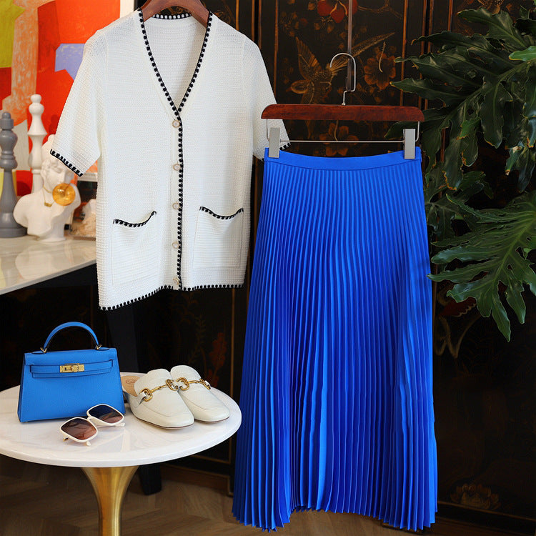 Women Elegant and airy pleated skirt combination Drune