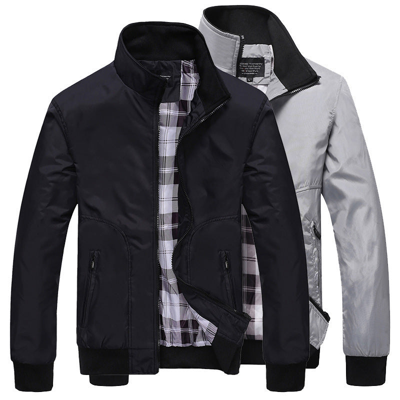 Men's Lightweight Wind and Water Repellent Bomber Jacket with Checked Lining Mune Fashion