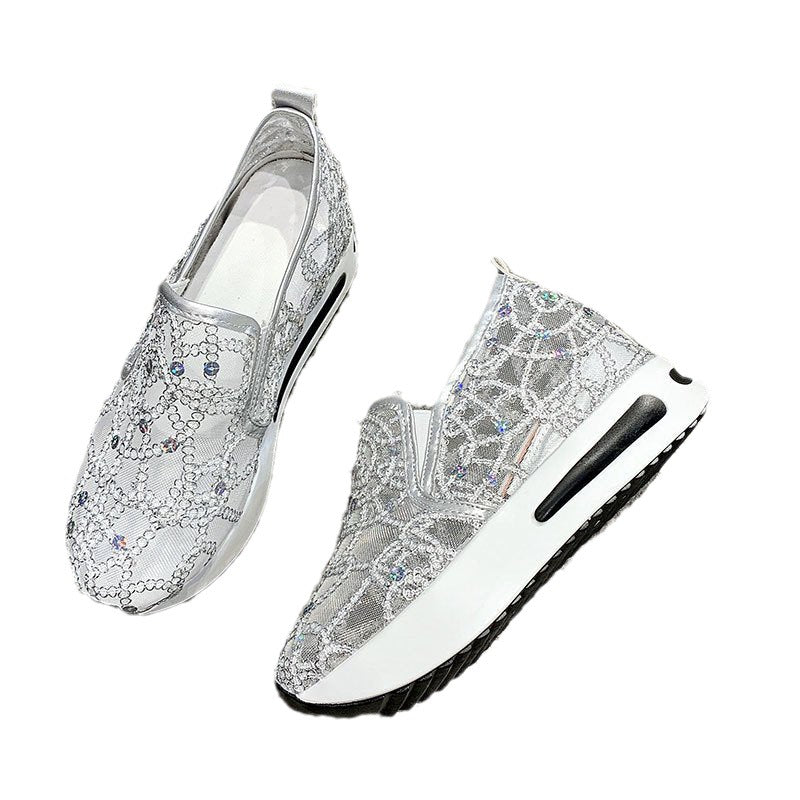 Women's platform sneaker with hidden wedge and pointed embellishment Mune Fashion