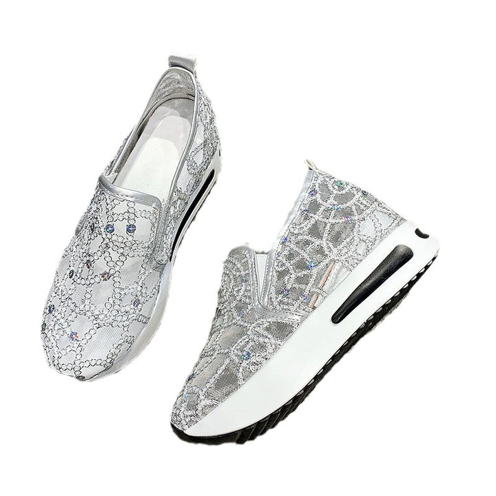 Women's platform sneaker with hidden wedge and pointed embellishment Mune Fashion