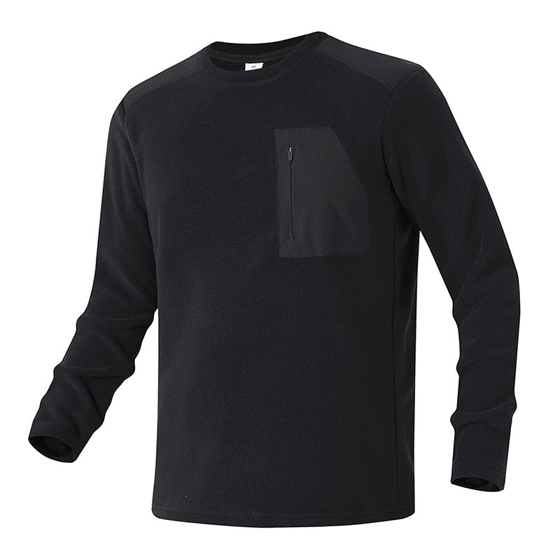 Men's thermal fleece pullover with chest zipper and technical round neck Mune Fashion
