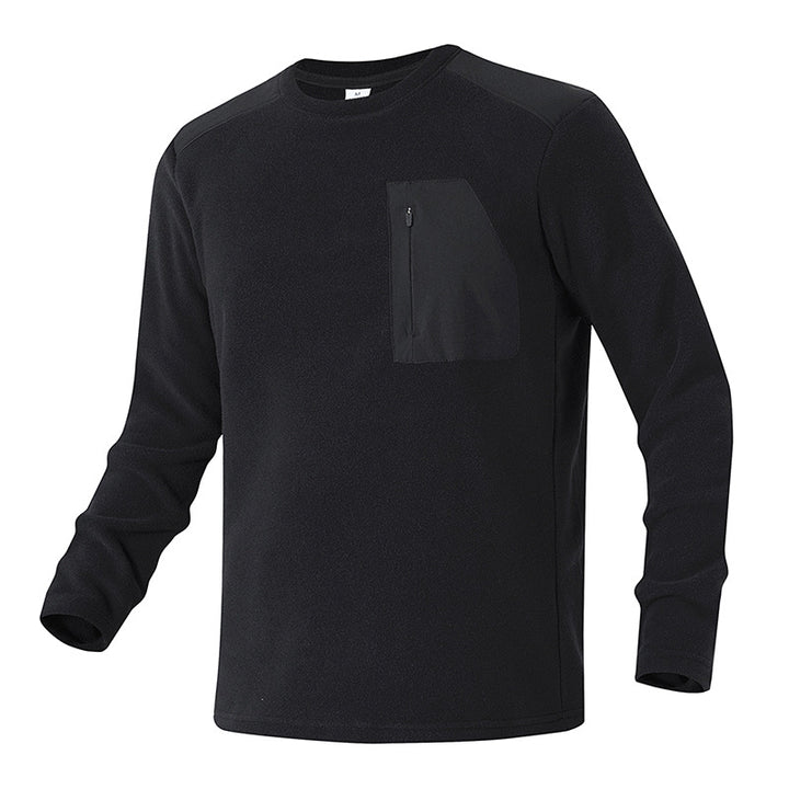 Men's thermal fleece pullover with chest zipper and technical round neck Mune Fashion