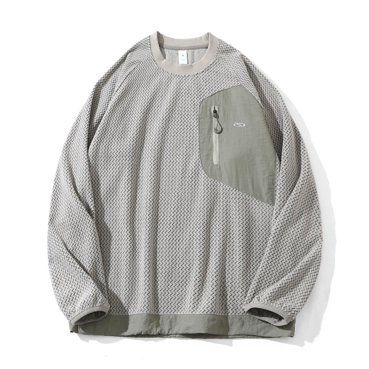 Unisex Textured Waffle Sweatshirt with Chest Zip Pocket Mune Fashion