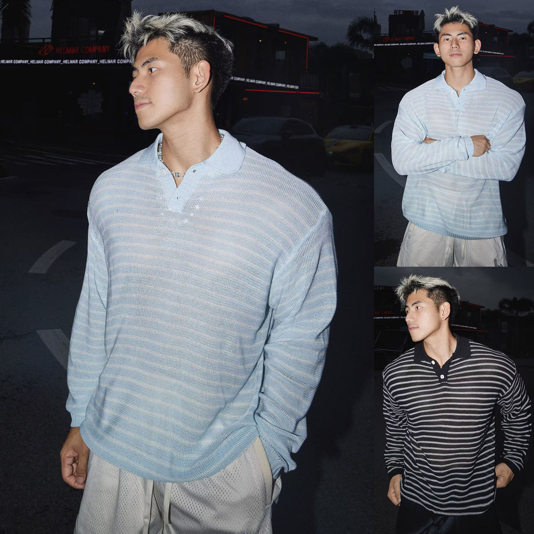 Men's Casual Long Sleeve Shirt with Button Placket Mune Fashion