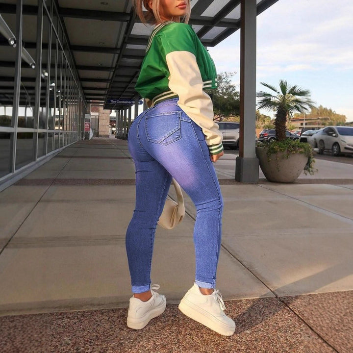 Women High-waisted, figure-shaping super stretch skinny jeans with ankle-length fit Mune Fashion