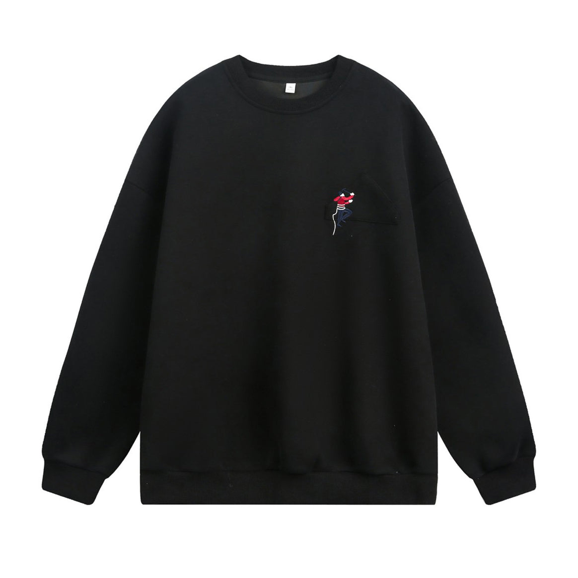 Unisex Oversize Sweatshirt with applied breast pocket and climber embroidery Mune Fashion