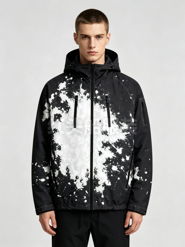 Men's sporty jacket with high functionality and colorful print