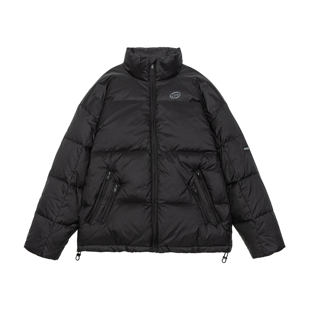Men's Padded Short Parka with High Stand Collar, Zipper Pockets and Drawstring Mune Fashion