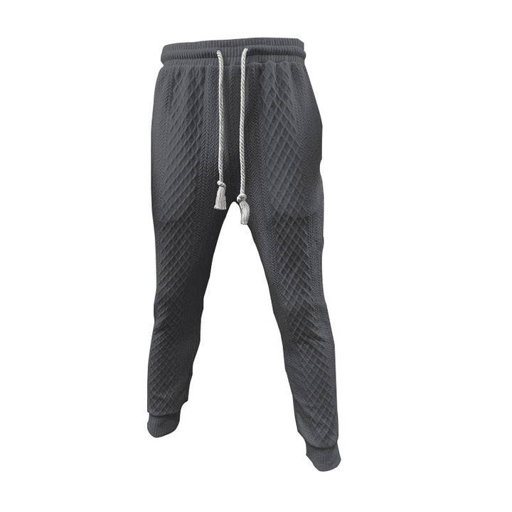 Men's knitted leisure set with polo collar and drawstring jogging pants Mune Fashion