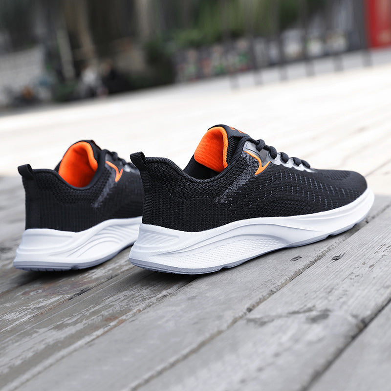 Women's seamless knit walking shoe with breathable mesh upper, ergonomic wave cushioning, and reinforced heel tab Mune Fashion