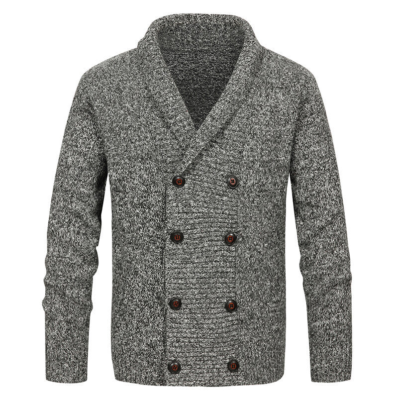 Men's cardigan with shawl collar and double button placket Mune Fashion