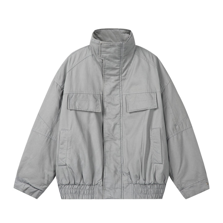 Unisex Boxy-Field jacket with high stand-up collar, flap pockets and elastic hem Mune Fashion