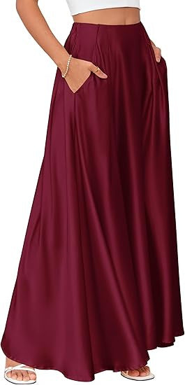 Ladies max skirt with pockets and figure-hugging high waistband made of flowing chiffon Mune Fashion