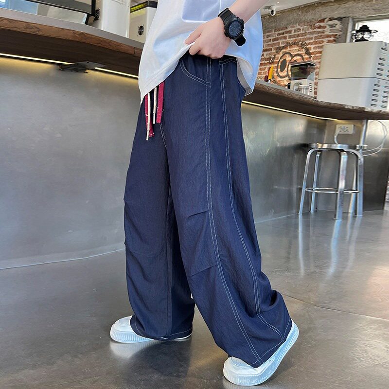 Unisex wide Denim Pants with elastic waistband Mune Fashion
