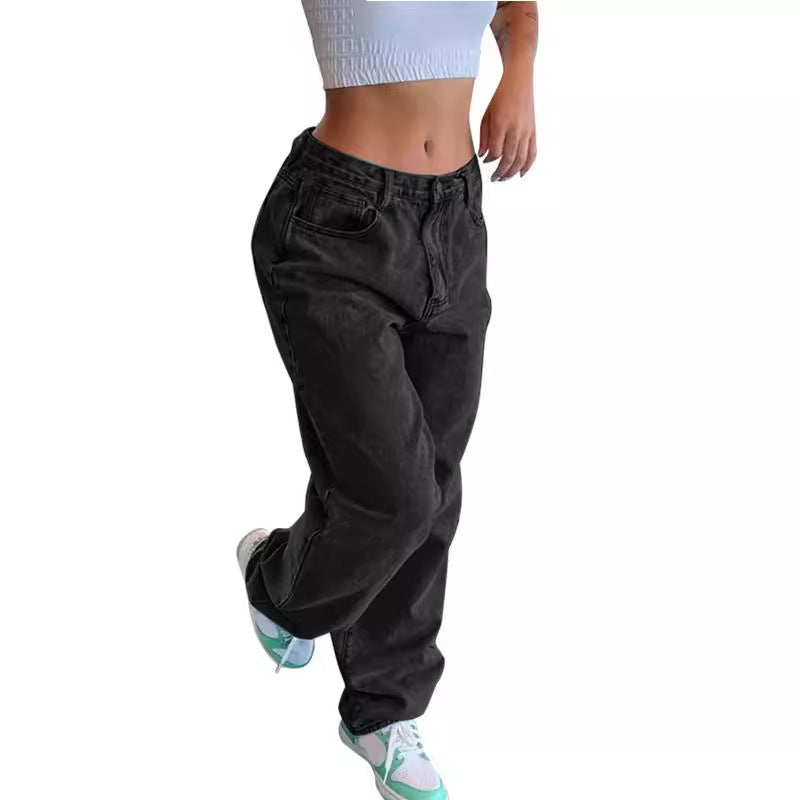 Women nan relaxed-fit baggy jeans with high waist and deep crotch Mune Fashion