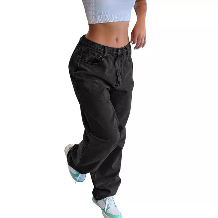Women nan relaxed-fit baggy jeans with high waist and deep crotch Mune Fashion