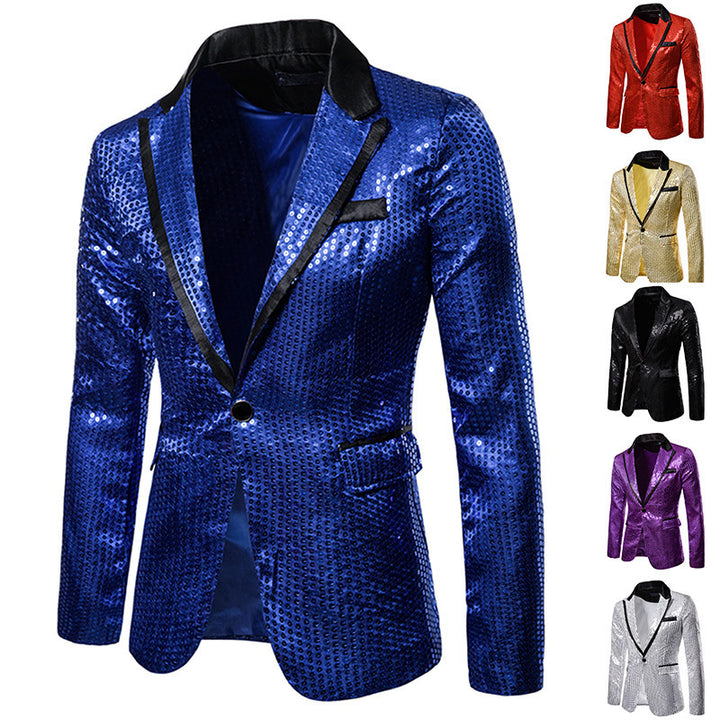 Men's sequined blazer with contrasting lapel and tailored silhouette Mune Fashion