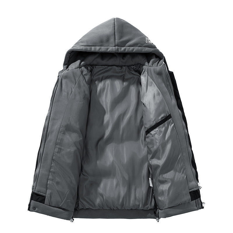 Unisex short cut quilted puffer jacket with two-layer contrasting hood Mune Fashion