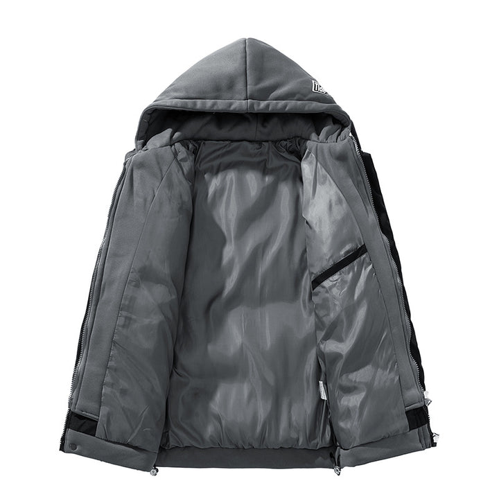 Unisex short cut quilted puffer jacket with two-layer contrasting hood Mune Fashion