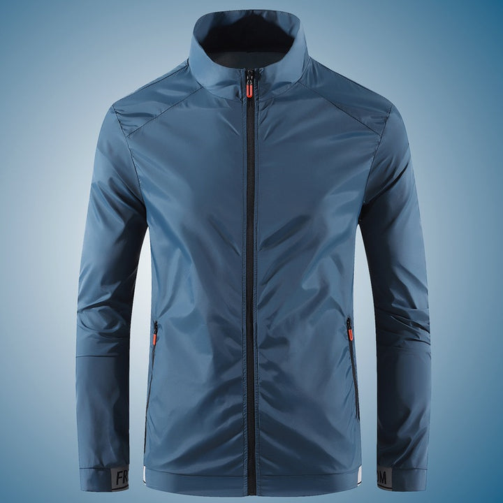 Men's nano ultralight windproof leisure jacket with stand-up collar concealed zipper and zippered pockets Mune Fashion