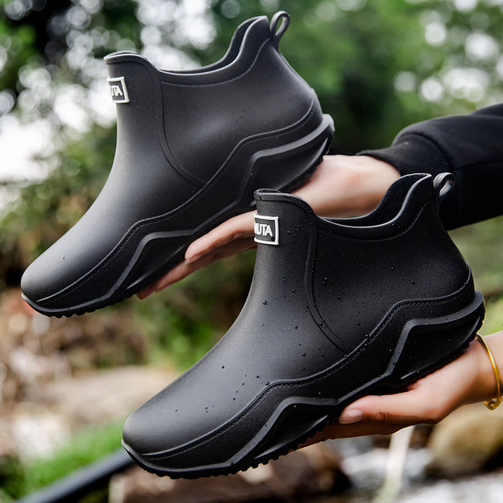 Women's waterproof short boots with foldable collar Mune Fashion