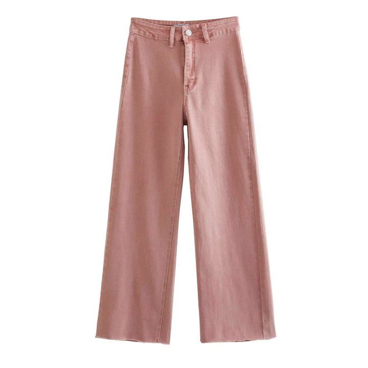 Women's loose high-waist worker pants with patch back pockets Mune Fashion
