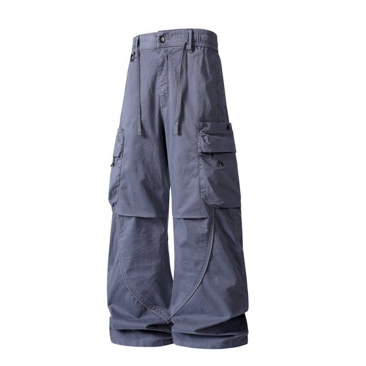 Men's Loose Cargo Pants in Baggy Cut with Utility Pockets and Drawstring Waist Mune Fashion