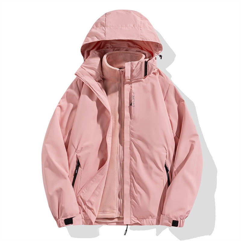 Men's two-piece winter jacket with removable fleece inner jacket waterproof windproof Mune Fashion