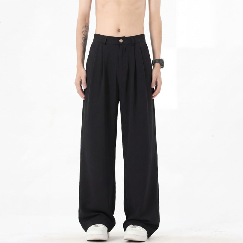 Men's wide linen pants with high pleats and casual cut Mune Fashion